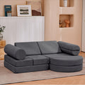 jela Kindersofa 14 teilig modular - Schaumstoff Spielsofa für 4 Kinder - Kuschelecke zum Spielen Kreativsein und Schlafen - Holzkohle