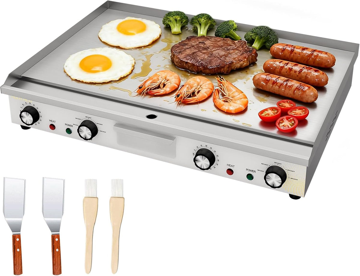 Profi Elektro Grillplatte Edelstahl - 66 cm Grillfläche - 4400 W Tischgrill mit Temperatursteuerung und Zubehör