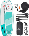Abahub SUP Board Aufblasbar - 320 x 78 x 15 cm Stand Up Paddle Set - Verstellbares Aluminiumpaddel mit Kajak Sitz und Zubehör