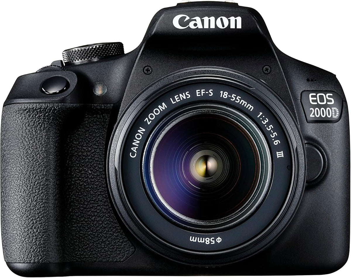 Canon EOS 2000D Spiegelreflexkamera - 24,1 MP APS C CMOS Sensor - EF S 18 bis 55 mm Objektiv mit Full HD - WLAN und 7,5 cm LCD Schwarz