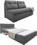 Funktionssofa 136 x 85 x 86 cm - 2 Sitzer Schlafsofa mit Bettkasten - Liegefläche 130 x 193 cm Mikrofaserbezug - Grau