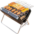 Tragbarer Holzkohlegrill Edelstahl - Klappbarer Tischgrill mit Tragegriff - Outdoor Camping Grill für Picknick und Terrasse