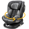 Kindersitz Swift360 S i Size 76 bis 150 cm - etwa 9 bis 36 kg - 360 Grad drehbarer Reboarder - 12 Höhenpositionen und 5 Punkt Gurt