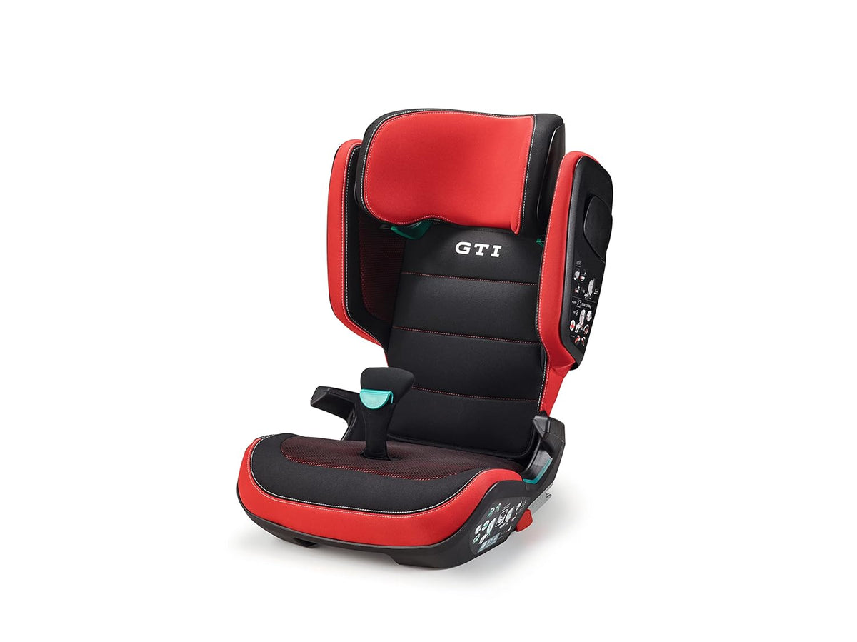 Kindersitz GTI Design i Size ab 100 cm - ISOFIX und ISOFIT Befestigung - vorwärtsgerichteter Sitz mit 3 Punkt Gurt - Schwarz Rot bis 36 kg