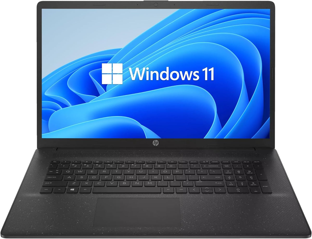 HP 17 Laptop 17,3 Zoll Full HD IPS - Intel N200 bis 3,70 GHz und Intel UHD Grafik - 16 GB DDR4 RAM und 512 GB SSD - Windows 11 Schwarz