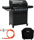 TAINO PLATINUM YAMARA DARK 42 Gasgrill Set - 4 Brenner mit Keramik Sear Burner und Backburner - Piezo Zündung mit Abdeckhaube