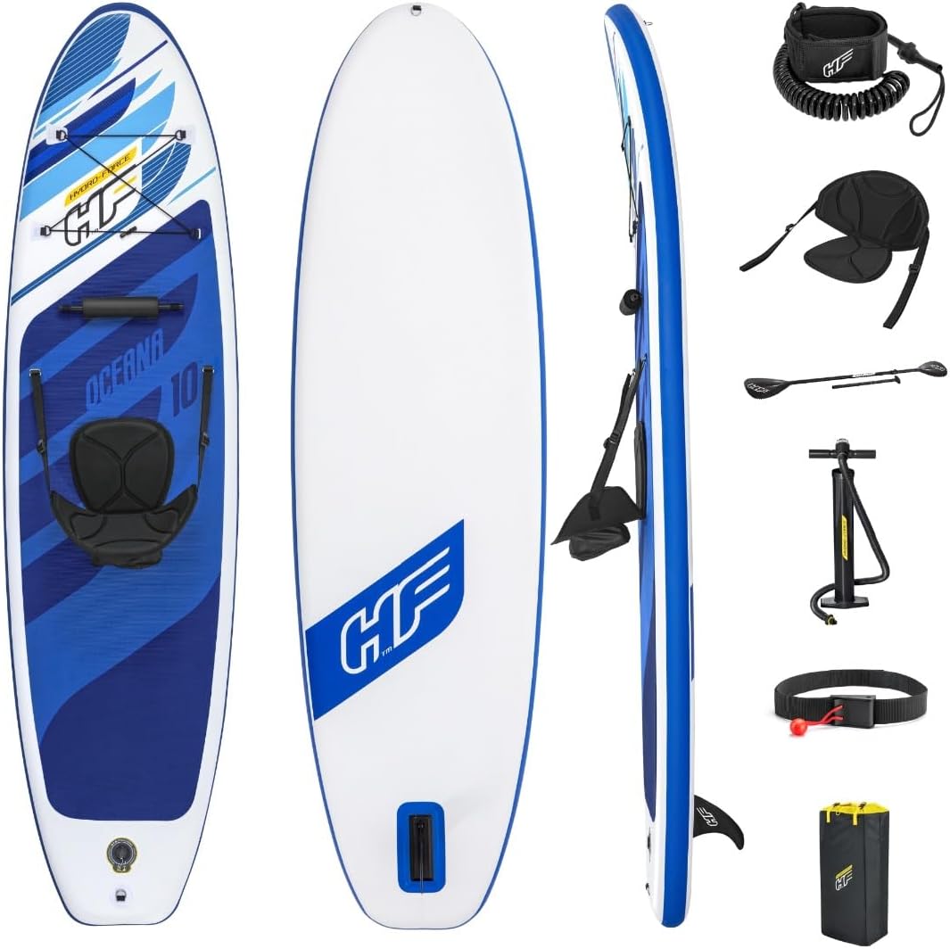 Hydro Force SUP Board Aufblasbar - Stand Up Paddle Board Komplettset - Kajak Umbausatz und Zubehör