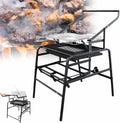 ZenSeFarin Klappbarer Holzkohlegrill Edelstahl - Camping Grill mit abnehmbarem Grillrost - Tragbarer Picknick Grill