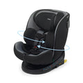 Foppapedretti Circle i Size Kindersitz 40 bis 150 cm - 360 Grad drehbarer Autositz - ISOFIX und TopTether mit Safe Body Protection - Für Kinder von Geburt bis 12 Jahre Carbon