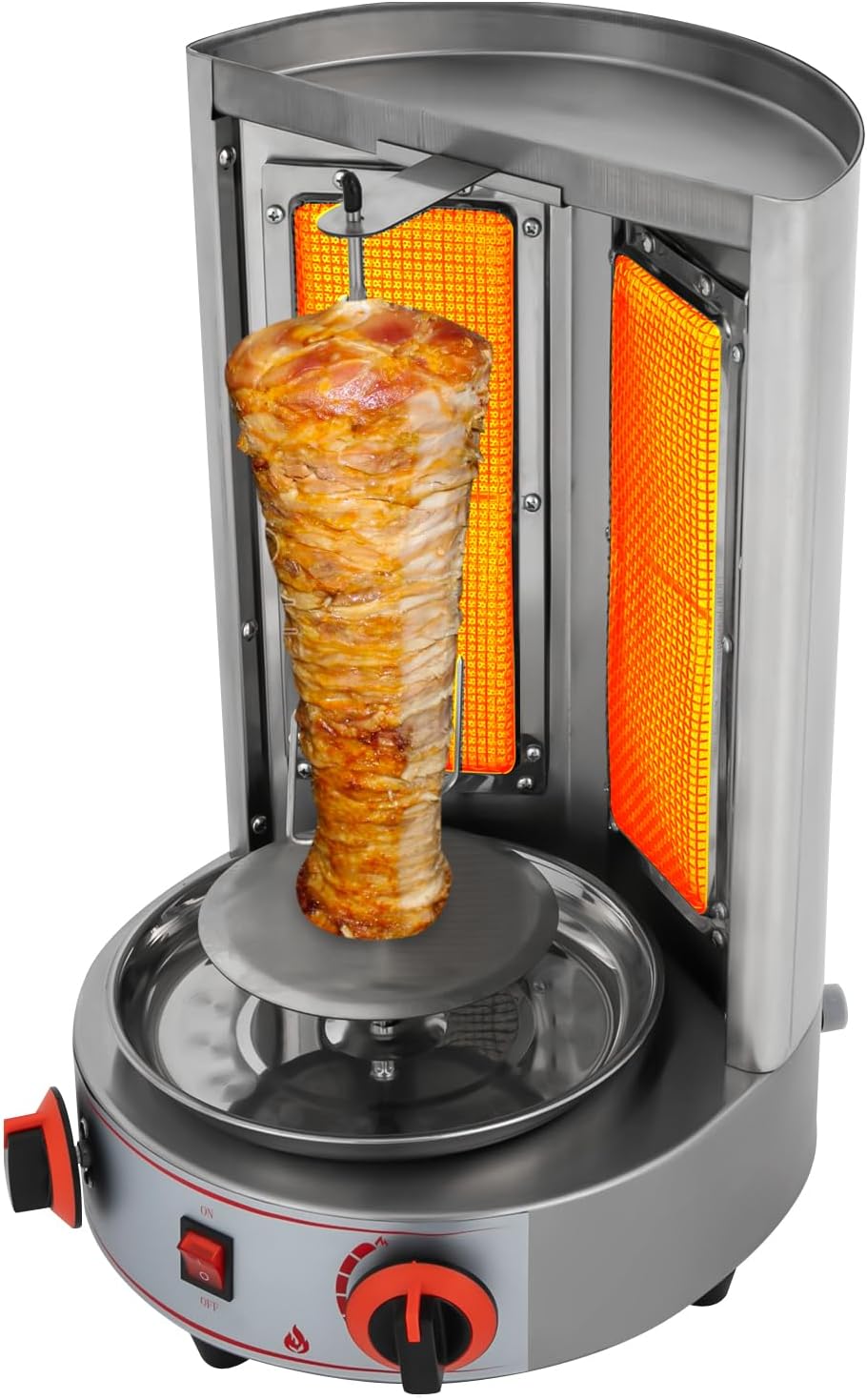 Elektrischer Dönergrill CG 25Q - 4300 W Vertikaler Elektrogrill - 2 Brenner mit Temperatursteuerung