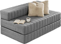 Traumnacht Schlafsofa Doppelgästematratze - 140 x 85 x 60 cm mit Schaumfüllung - 3 Sitzer mit Liegefläche 140 x 200 cm - Grau für Gästezimmer Wohnzimmer