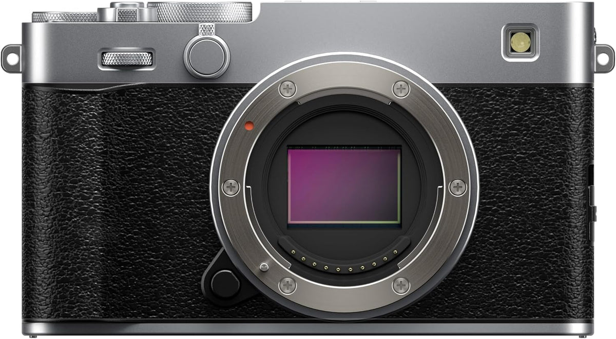 FUJIFILM X E5 Systemkamera Silber - CMOS Sensor mit Fujifilm X Mount - Sensor Shift Bildstabilisierung - Kompakte Wechselobjektivkamera für Foto und Video