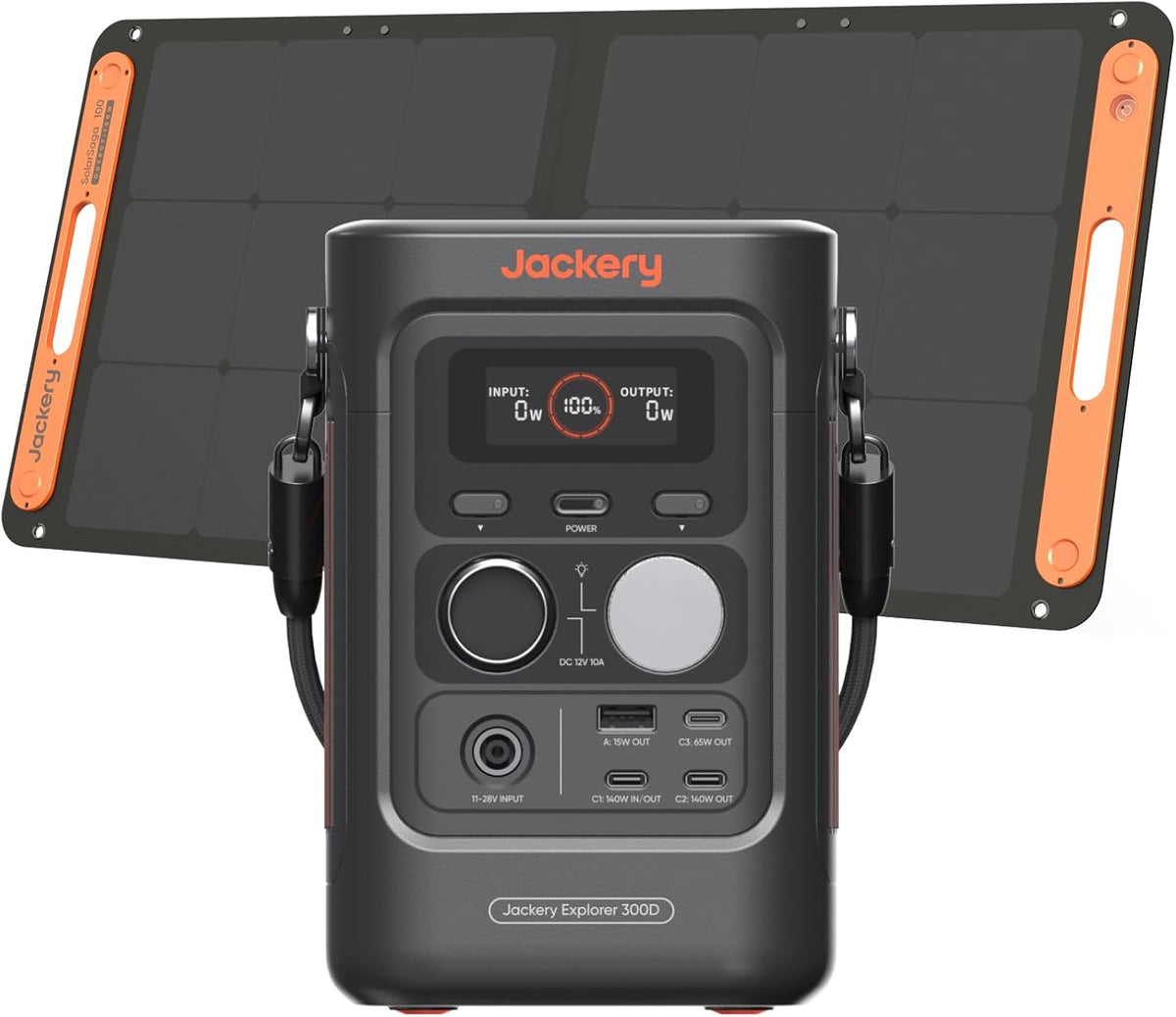 Jackery Explorer 300D Powerstation mit Solarpanel - 288Wh LFP Batterie und 300W Solargenerator - 5 Ausgänge - Ultraleicht für Camping Outdoor Zuhause Wohnmobil