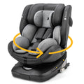 Osann Eno360 i Size drehbarer Kinderautositz - 40 bis 150 cm - Reboarder mit ISOFIX Dark Grey Melange