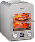 Klarstein Hannibal Hochtemperaturgrill 2200 W - Infrarot Heizelement mit CharForce System - 200 bis 850 Grad Temperaturbereich - LED Display und Timer Silber