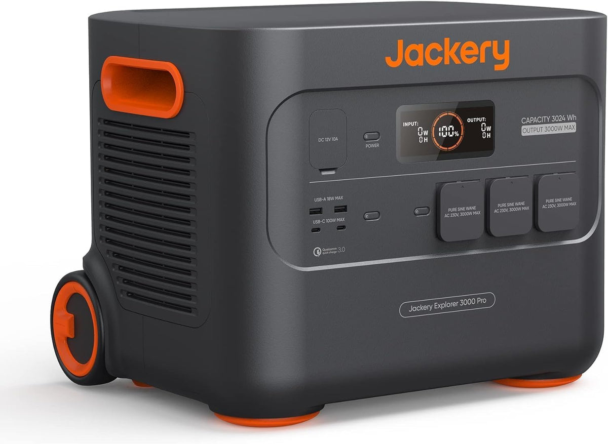 Jackery Explorer 3000 Pro Powerstation - 3024Wh Solargenerator - Bis zu 3000W Leistung mit 3 AC Ausgängen - Schnellladung und 2 USB C für Zuhause Outdoor Notfall