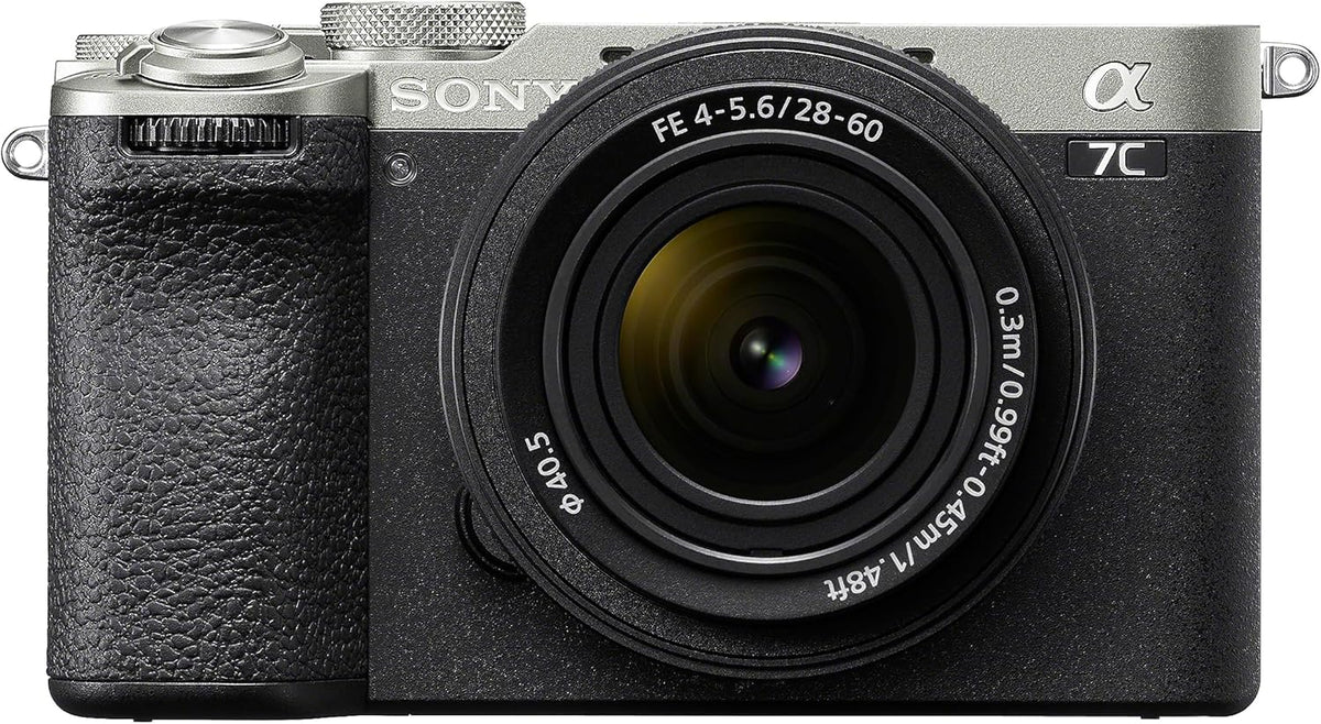 Sony Alpha 7C II Vollformat Systemkamera 33 MP - 28 bis 60 mm Objektiv - Echtzeit Autofokus 10 Bilder pro Sekunde 4K Video - Silber Schwarz
