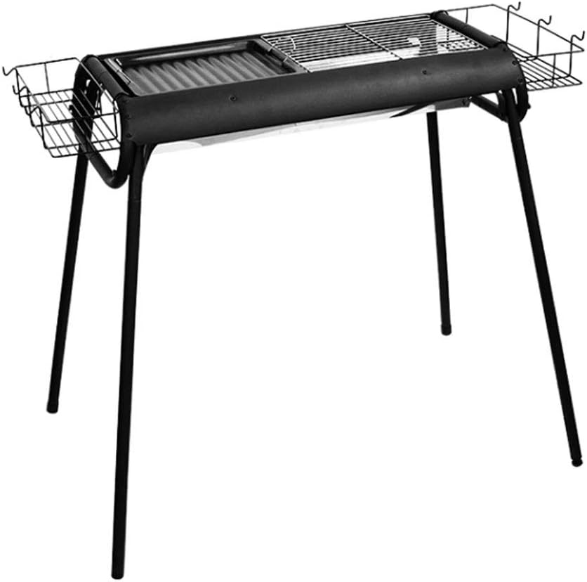 Tragbarer Holzkohlegrill für mehr als 5 Personen - Edelstahl Grillrost und robuste Konstruktion - abnehmbarer Ofen mit separatem Kohlebehälter - für Camping Picknick und Garten