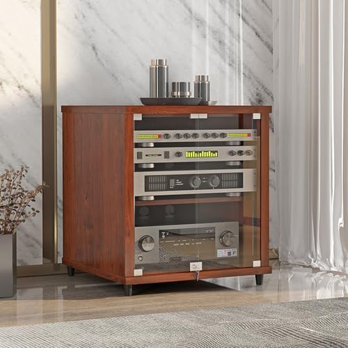 Moderner Stereo Schrank - Großer AV Media Ständer für HiFi Geräte - Robuste Aufbewahrung für Wohnzimmer und Aufnahmestudio - Heimunterhaltungssystem Möbel