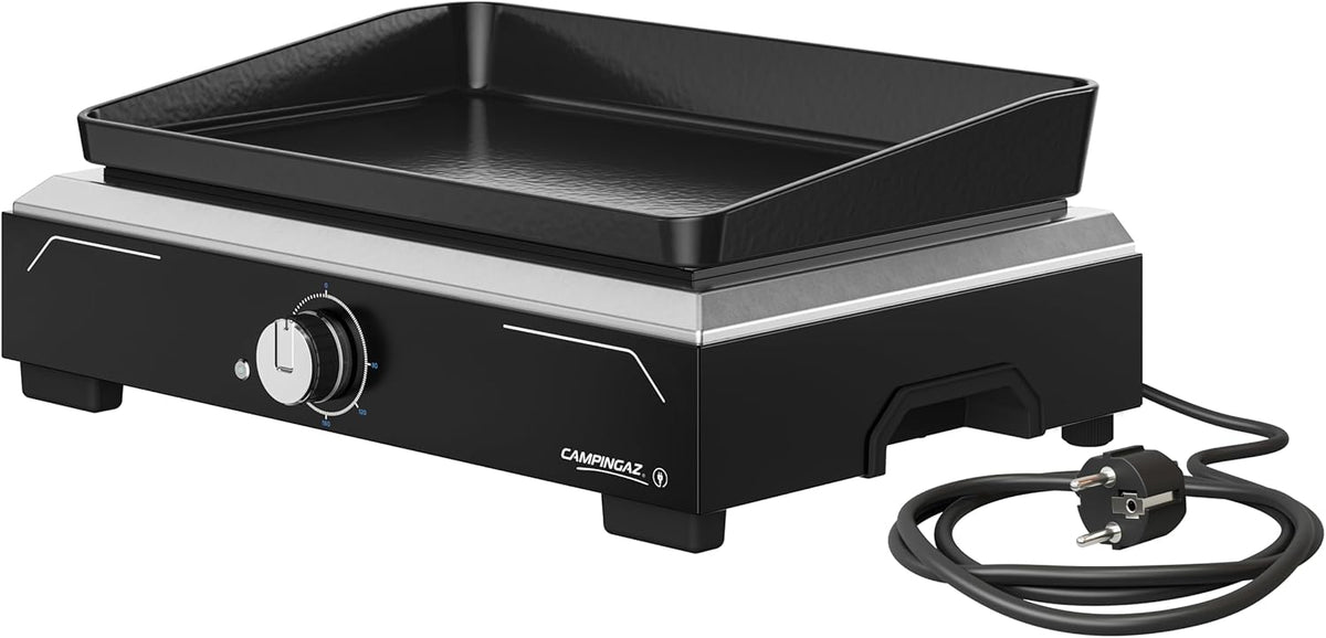 Campingaz Plancha 1 XD Electric Elektrogrill - Plancha Grill mit Antihaftbeschichtung - Tragbarer Tischgrill 2500 Watt Schwarz