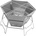Holzkohlegrill für den Außenbereich - kompakter Camping Grill mit Holzkohlebetrieb - tragbare Konstruktion für Fleisch und Gemüse - für Garten Terrasse Picknick und Reisen