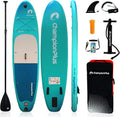 Aufblasbares SUP Board Set 320 x 81 x 15 cm - Stand Up Paddle Board aus PVC - Mit Paddel Pumpe und Rucksack - Leash für Wassersport Blau