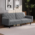 Yaheetech Schlafsofa 2 Sitzer 159 cm - Samt Schlafcouch mit 140,5 x 94 cm Liegefläche - Sofabett für Wohnzimmer Schlafzimmer - Dunkelgrau