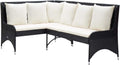 vidaXL Garten Ecksofa 2 teilig Poly Rattan - Gartensofa für 2 Personen mit moderner Eckform - Outdoor Lounge für Garten Terrasse Balkon - Schwarz