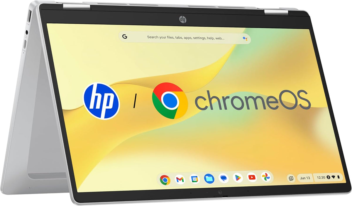 HP Chromebook x360 - 14 Zoll Touchscreen - Intel N100 4 GB DDR4 RAM - 128 GB eUFS Intel UHD Grafik ChromeOS QWERTZ Silber