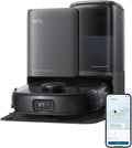 eufy Omni E25 HydroJet Saugroboter 20000 Pa mit Wischfunktion - DuroSpiral Entwirrbürsten - CornerRover Arm für Ecken - All in One Station für Teppich und Hartboden Schwarz