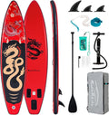 FEATH R LITE Aufblasbares SUP Board - Stand Up Paddle Board Set mit Handpumpe Rucksack Leash und verstellbarem Paddel - Erwachsene Wassersport Board