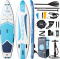 Aqua Spirit Tempo SUP Board 320 x 81 x 15 cm - Aufblasbares Stand Up Paddle Komplettset - Mit Rucksack Leash Paddel und Wickelauflage - Für Anfänger und Experten Blau