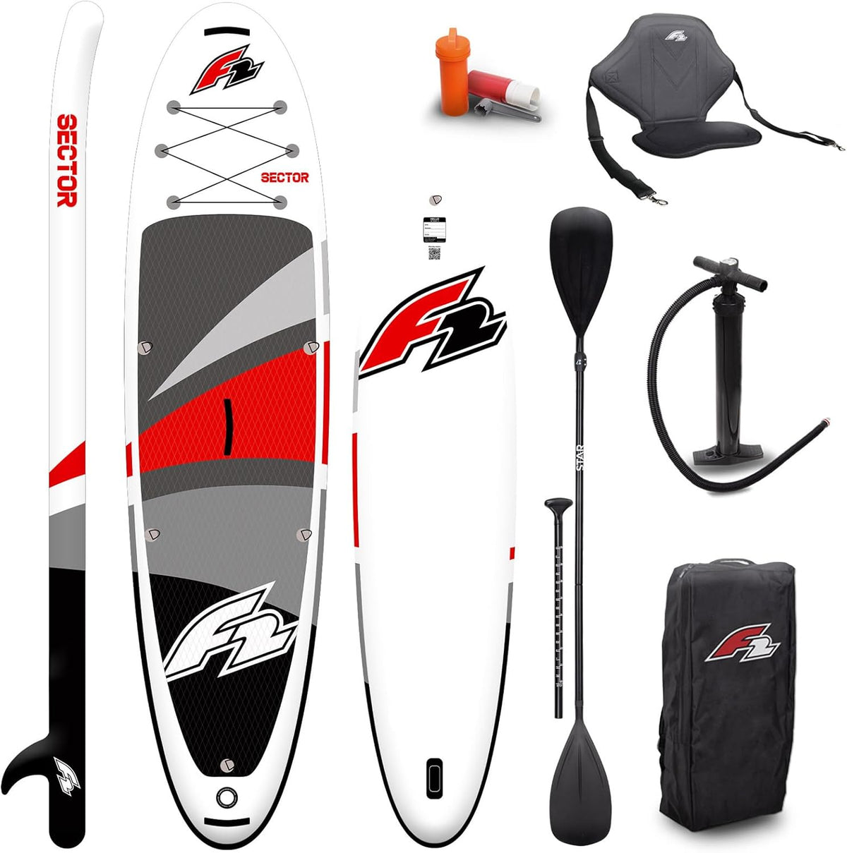 F2 SUP Stand Up Paddle Board Sector Limited Edition - Rot 2024 - Aufblasbares Wassersport Board