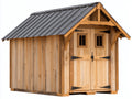 Gartenhäuser Gerätehaus Holz und Metall 320x240x230 cm - Naturholz-Dunkelgrau-Schwarz - geräumiges Gartenhaus mit Doppeltür