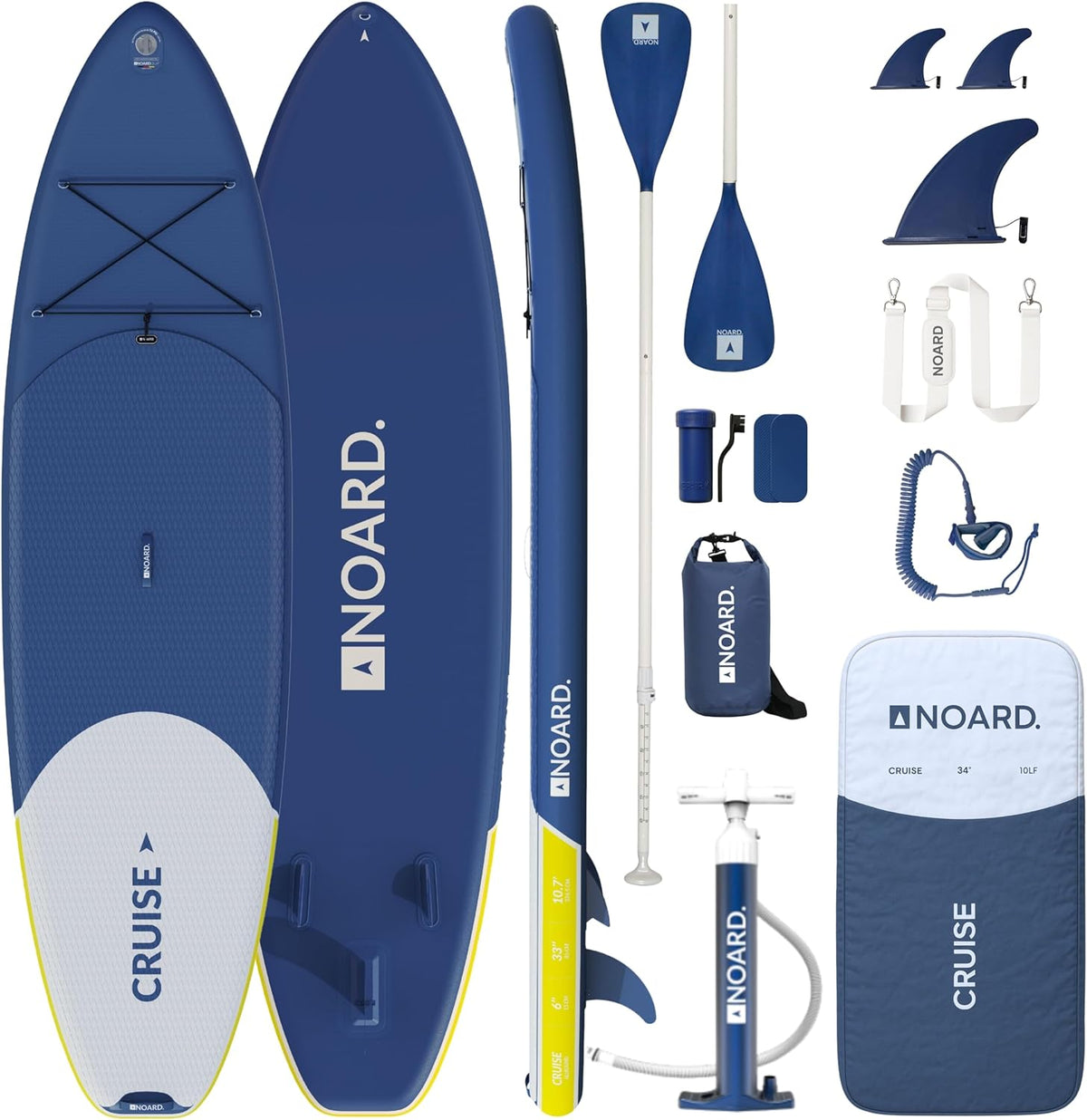 NOARD SUP Board 326 cm - Aufblasbares Stand Up Paddle Board Allround Set - Paddleboard mit Paddel Pumpe Rucksack und Leash für Anfänger und Fortgeschrittene