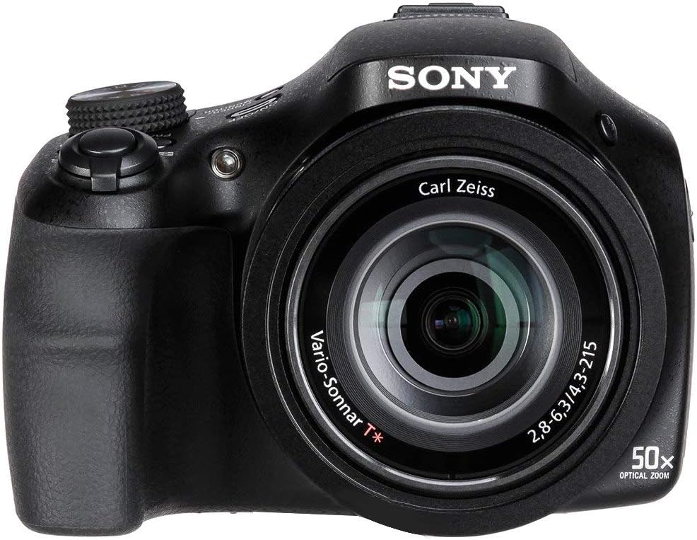 Sony DSC HX400V Bridgekamera - 20,4 MP CMOS Sensor mit 50 fach optischem Zoom - Optische Stabilisierung und Matrixmessung - WLAN NFC Schwarz mit 3 Zoll Display