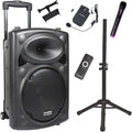 DYNASONIC DYNAPRO 12 Plus Bluetooth Lautsprecher - 700W tragbares PA System 3 Generation - 2 Karaoke Mikrofone - Tablet und Stativ Unterstützung Schwarz
