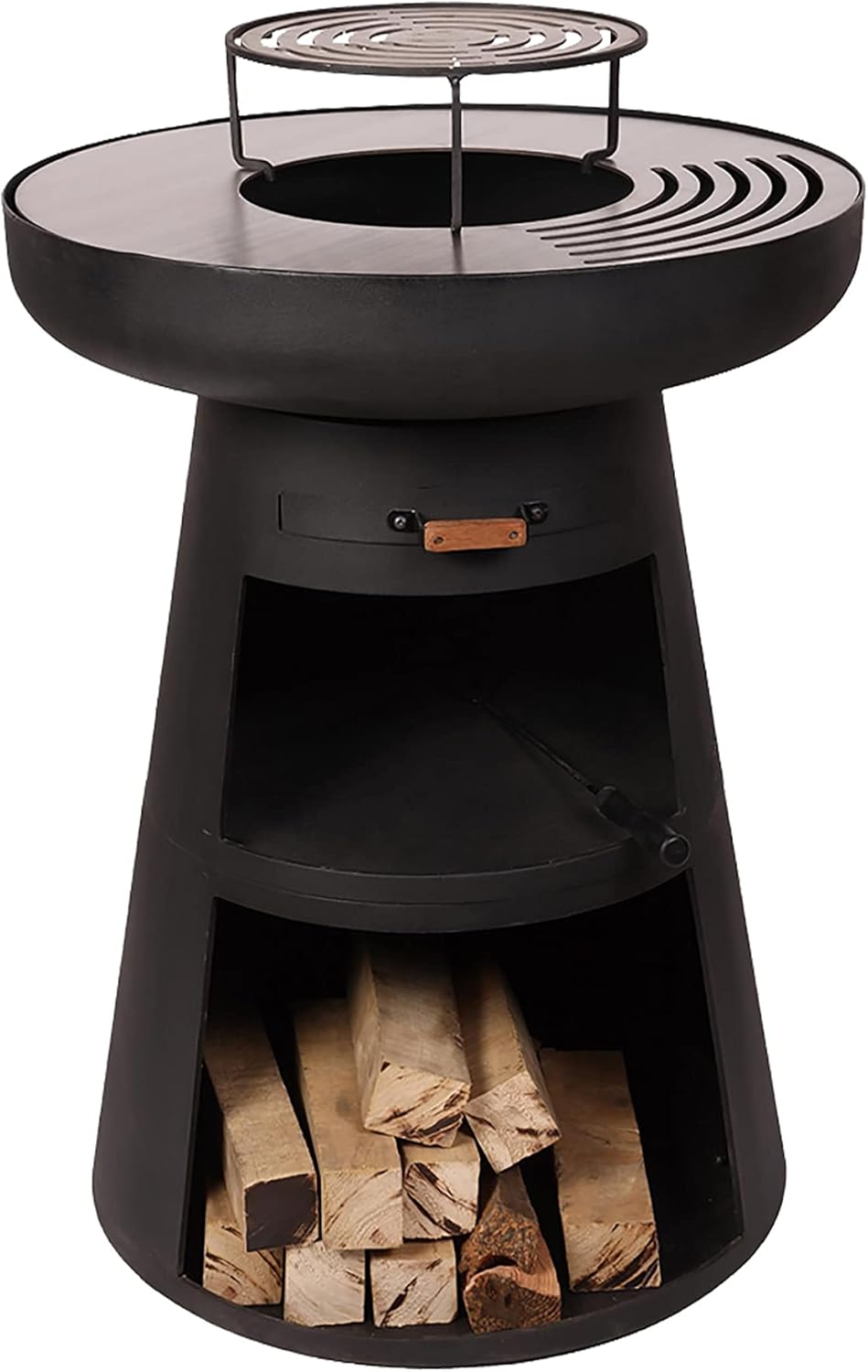 PUR LINE Holzkohlegrill Rund - Grillplatte und Grillrost aus Stahl - BBQ Gartengrill mit Abdeckung und Ascheschublade
