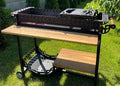 Armada 1 Mangal BBQ Gartengrill - Stahl Grillwagen mit Holzfach und Rädern - Holzkohlegrill für Camping und Outdoor Nutzung
