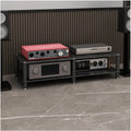 PZEOB Audio Rack 4 Ebenen - Stereo Ständer mit Steinplatte und Kohlenstoffstahlrahmen - Modernes Audio Video Regal - Mehrfarbig