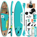 AKSPORT Aufblasbares SUP Board - Stand Up Paddle Board mit Zubehör - Breites stabiles Paddleboard mit rutschfestem Deck für Erwachsene und Jugendliche