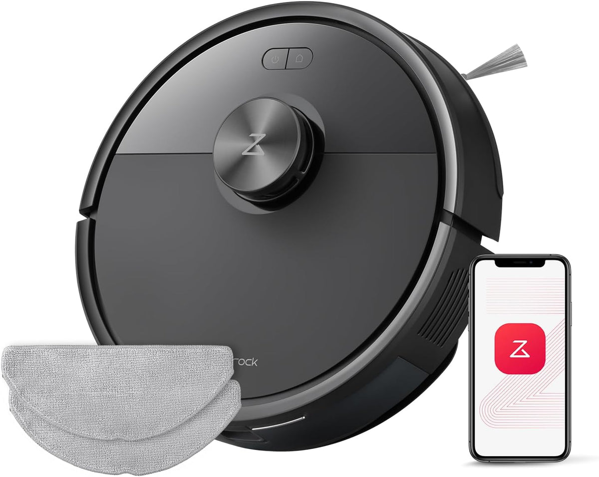 Roborock Q7 M5 Set Saugroboter 10000 Pa - Wischfunktion für Teppich und Hartboden - Dual Anti Tangle System - LiDAR Navigation und 150 Minuten Laufzeit Schwarz