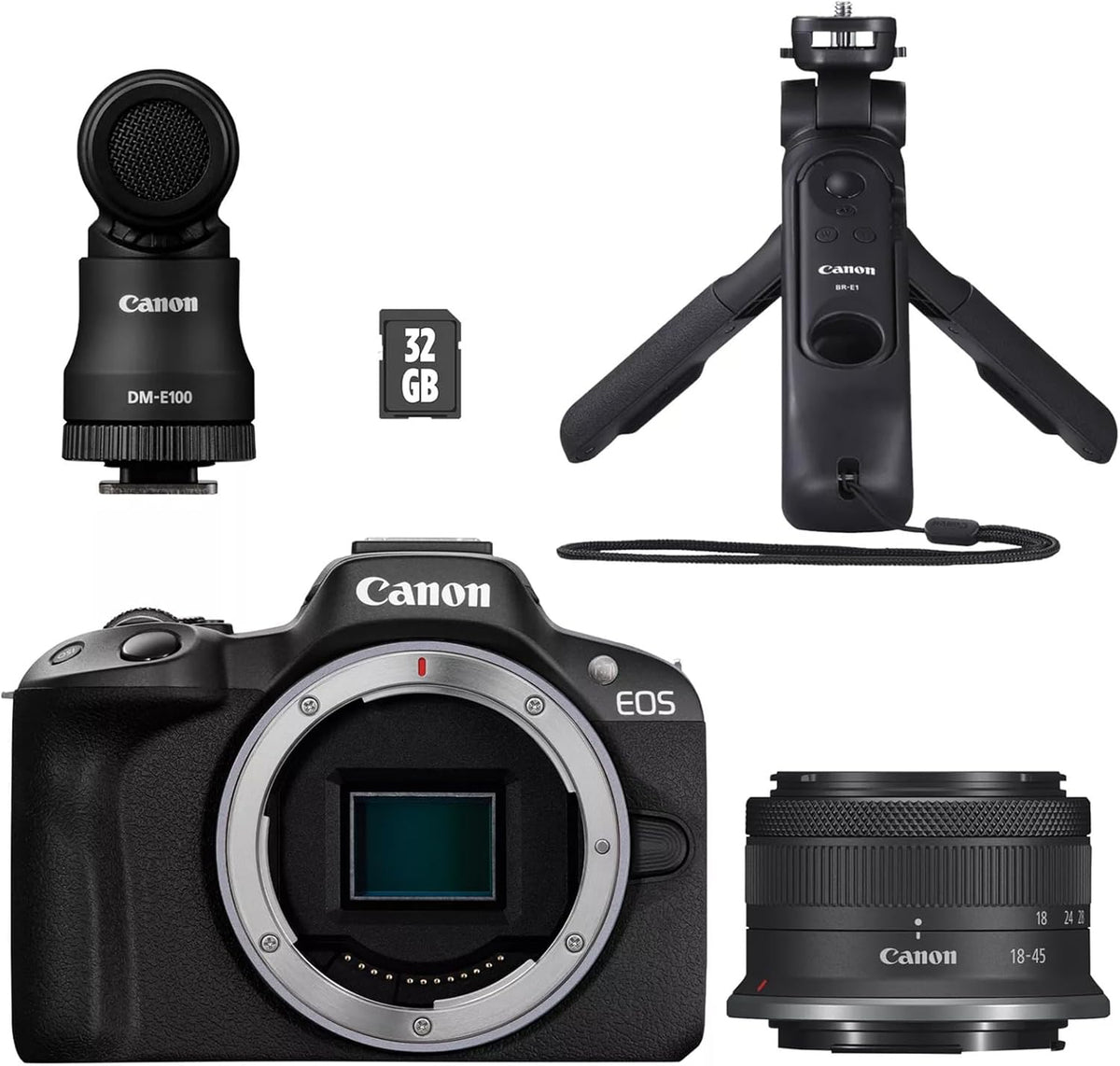 Canon EOS R50 Systemkamera - APS C CMOS Sensor mit RF und RF S Anschluss - 4K Video für Content Creator - WLAN Bluetooth Kompaktkamera