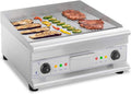 Royal Catering RCG 60GB Elektro Grillplatte - 60 cm Edelstahl Tischgrill - 6400 W glatt und geriffelte Grillfläche