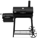 tepro BBQ Smoker Grill Biloxi Holzkohlegrill - Smoker Grillwagen mit 2 Grillkammern - Thermometer und Räder Schwarz