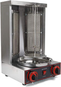 Elektro Vertikalgrill Hähnchengrill Dönergrill - 3000 W Tischgrill mit zwei Kochzonen - Reversible Grillplatten Rot