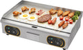 Gastro Elektro Grillplatte Edelstahl - 73 x 40 cm Profi Griddleplatte - 4400 W Elektrischer Tischgrill mit Fettauffangbehälter