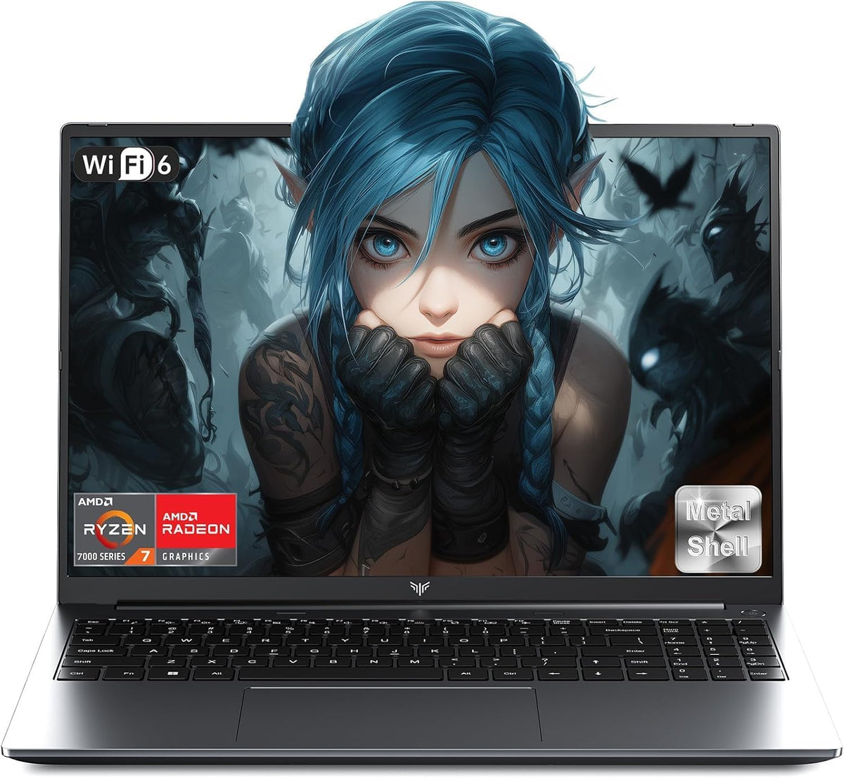 Gaming Laptop 15,6 Zoll Ryzen 7 7730U - 16 Thread CPU bis 4,5 GHz und Radeon Grafik - 16 GB RAM 512 GB NVMe SSD - WiFi 6 HDMI Fingerabdruckleser