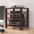 Audio Tower Rack - 40 x 40 x 47 cm aus Holz - Brauner offener AV Medienständer - Desktop Stereoständer für Zuhause Büro und Heimkino