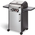 Elektrogrill eFLOW PRO 2 TURBO 111,5 x 57 x 112,5 cm - Gussrost mit SWITCH GRID - TURBO ZONE für hohe Grilltemperaturen - kompakter Grillwagen Silber Schwarz